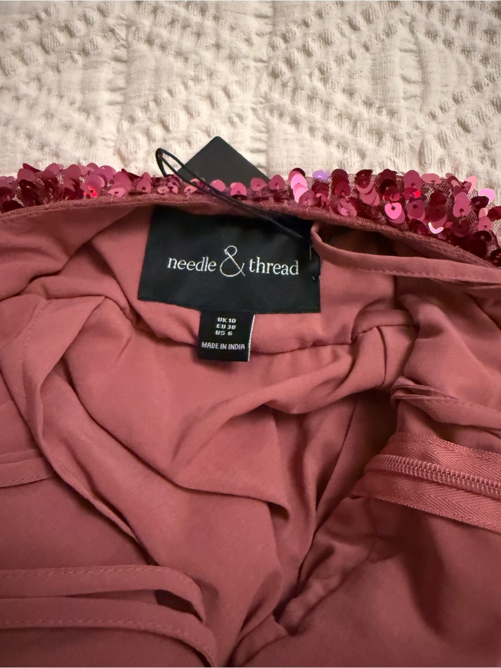 needle & thread Mauve-Pink Sequin-Trim Bandeau